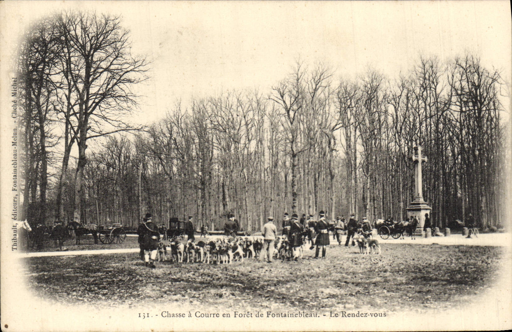 Chasse à Courre en Forêt de Fontainebleau — Le Rendez-vous — Thibault, éditeurs, Fontainebleau - Chèché Michel