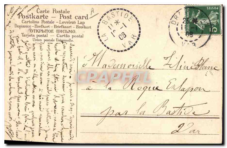CPA Fantaisie Illlustrateur Femme sous la pluie  — Rückseite