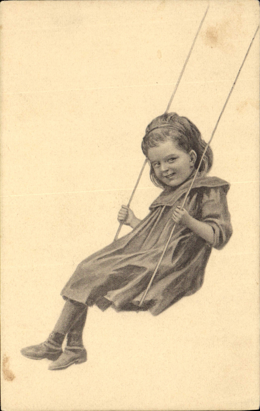 CPA Fantaisie Illlustrateur Enfant Balancoire 