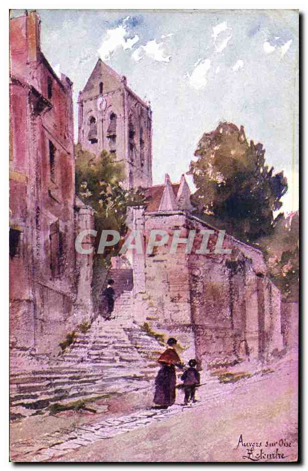 CPA Fantaisie Illlustrateur Auvers sur Oise Publicite Ouataplasme Levurine Oenase 