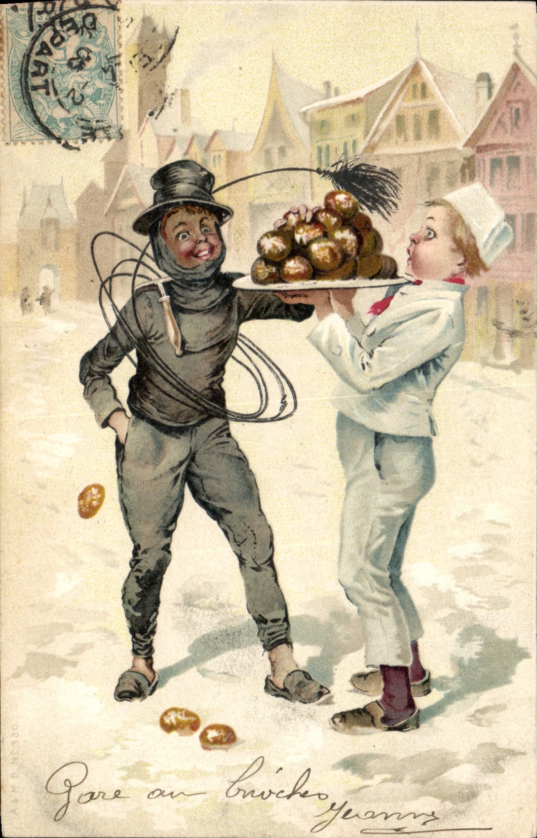CPA Fantaisie Illlustrateur Ramoneur Patissier 