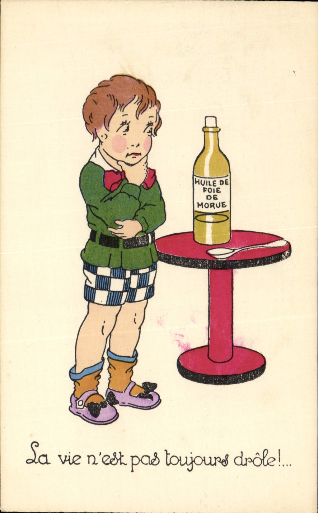 CPA Fantaisie Illlustrateur Enfant Huile de foie de morue 