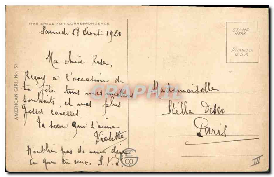 CPA Fantaisie Illlustrateur Femme  — Rückseite