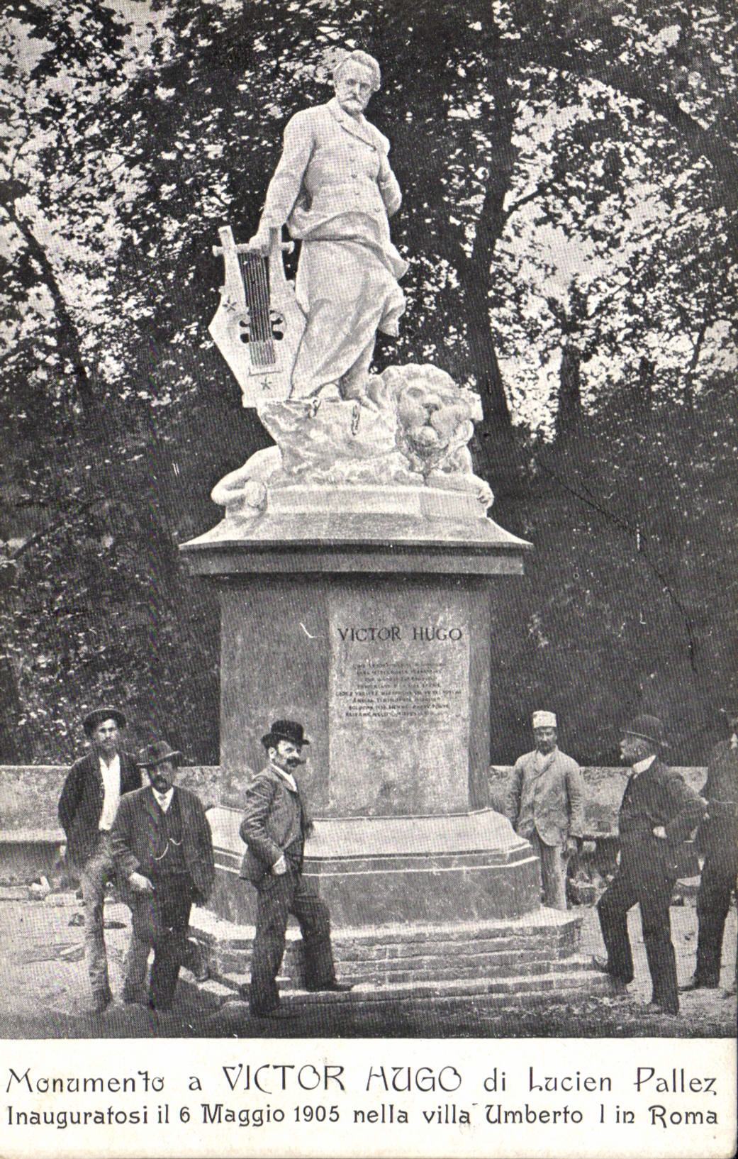 Monumento à Victor Hugo — inauguré le 6 mai 1905 à la villa Umberto I à Rome — éditeur Lucien Pallez