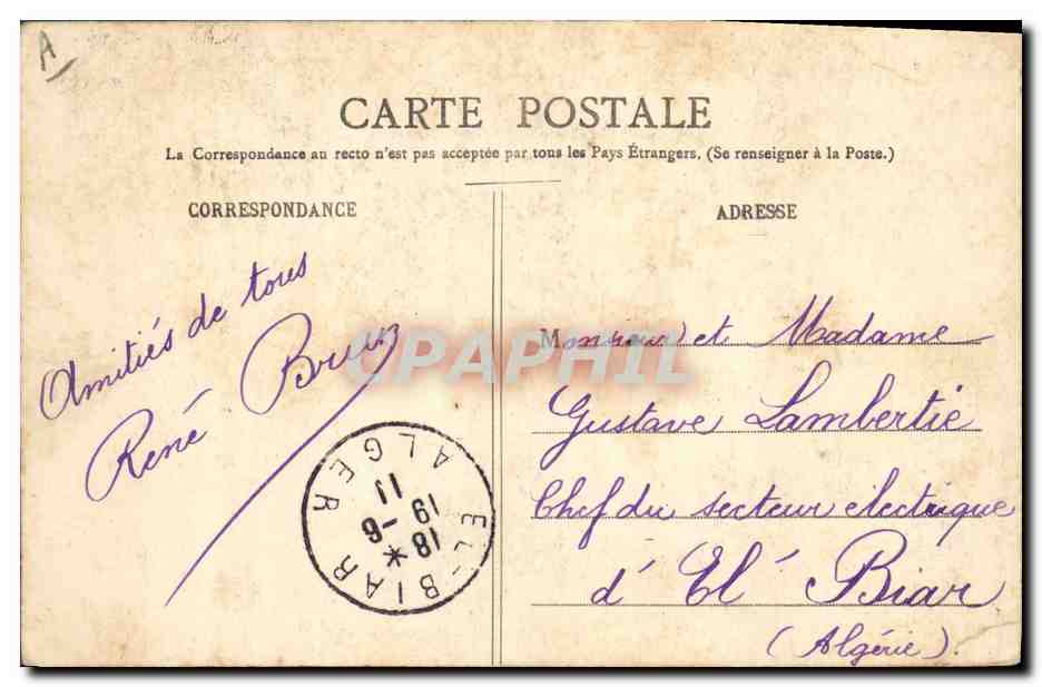 CPA Pierre Loti Rochefort Maison La grande salle — Achterkant
