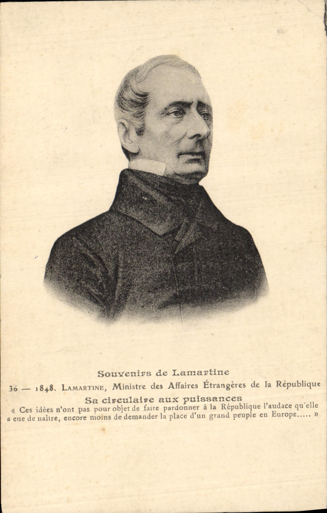 Lamartine — Ministre des Affaires Étrangères de la République — Souvenirs de Lamartine