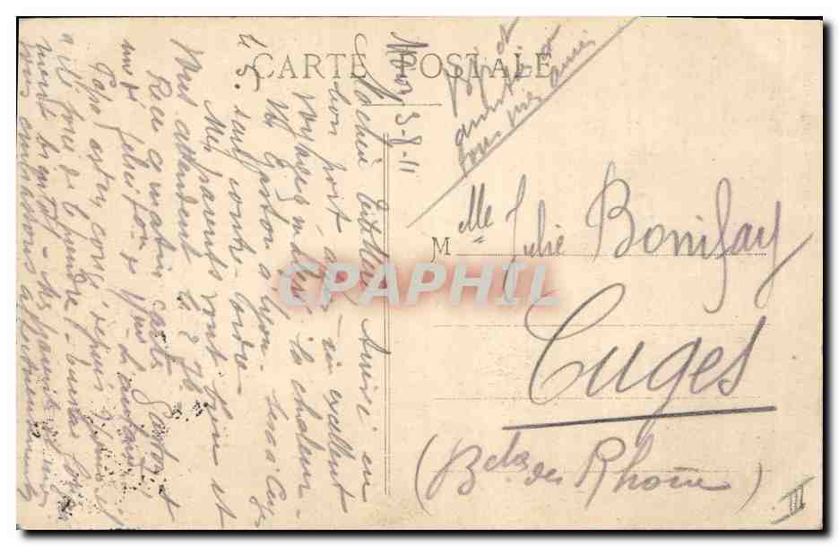 CPA Lamartine par Descaines Chien — Verso