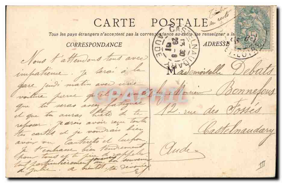 CPA Lamartine  — Verso