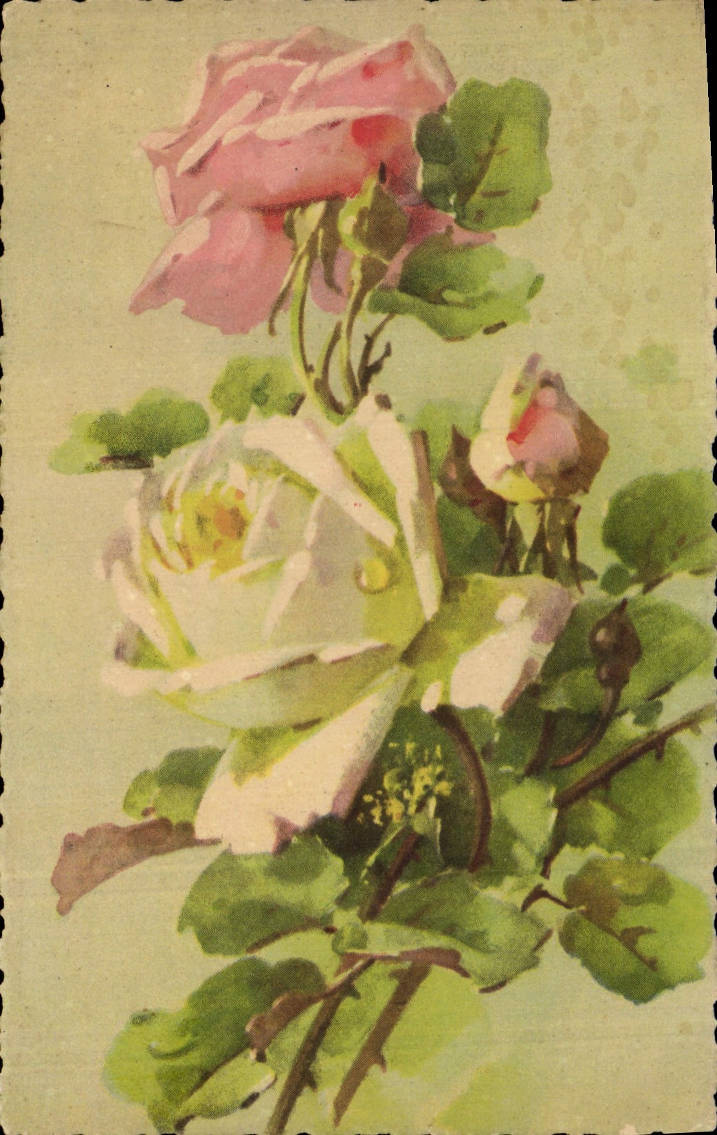 CPA Fantaisie Illustrateur Fleurs 