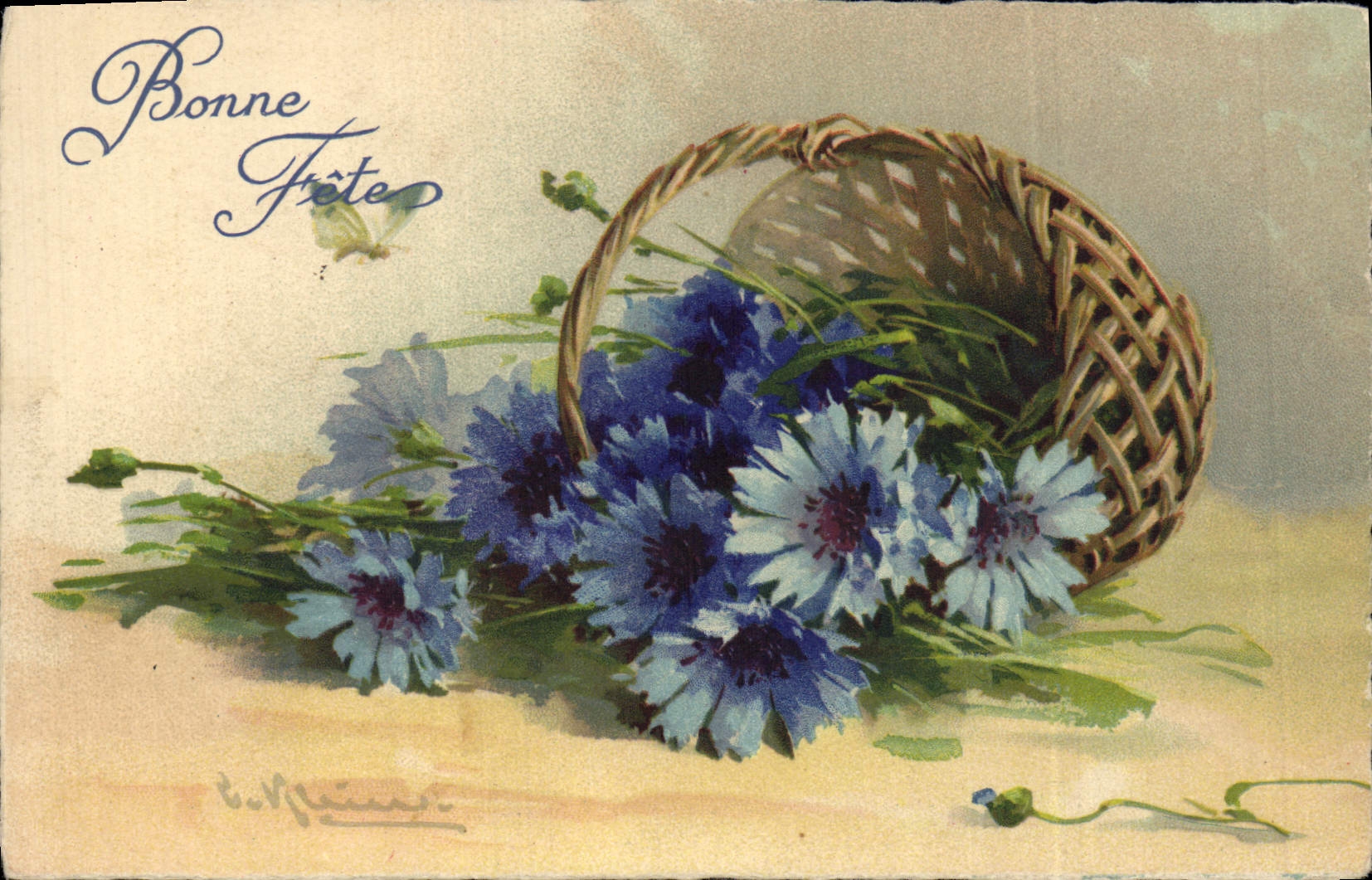 CPA Fantaisie Illustrateur Fleurs 