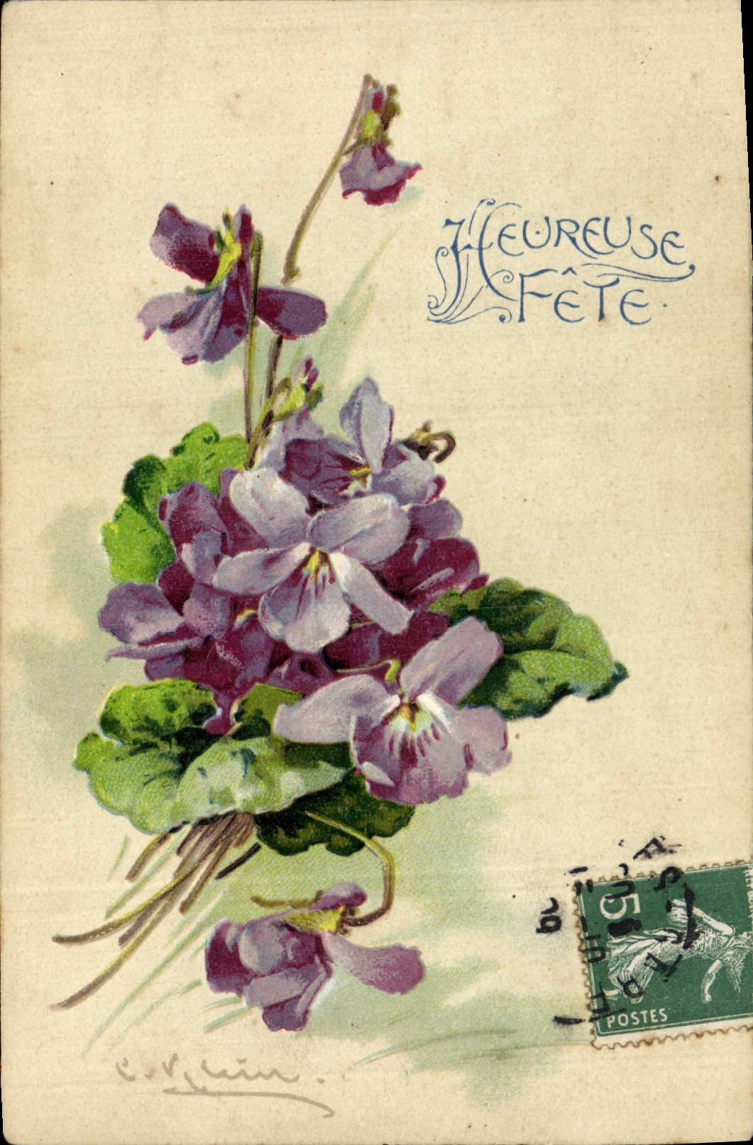 CPA Fantaisie Illustrateur Fleurs 