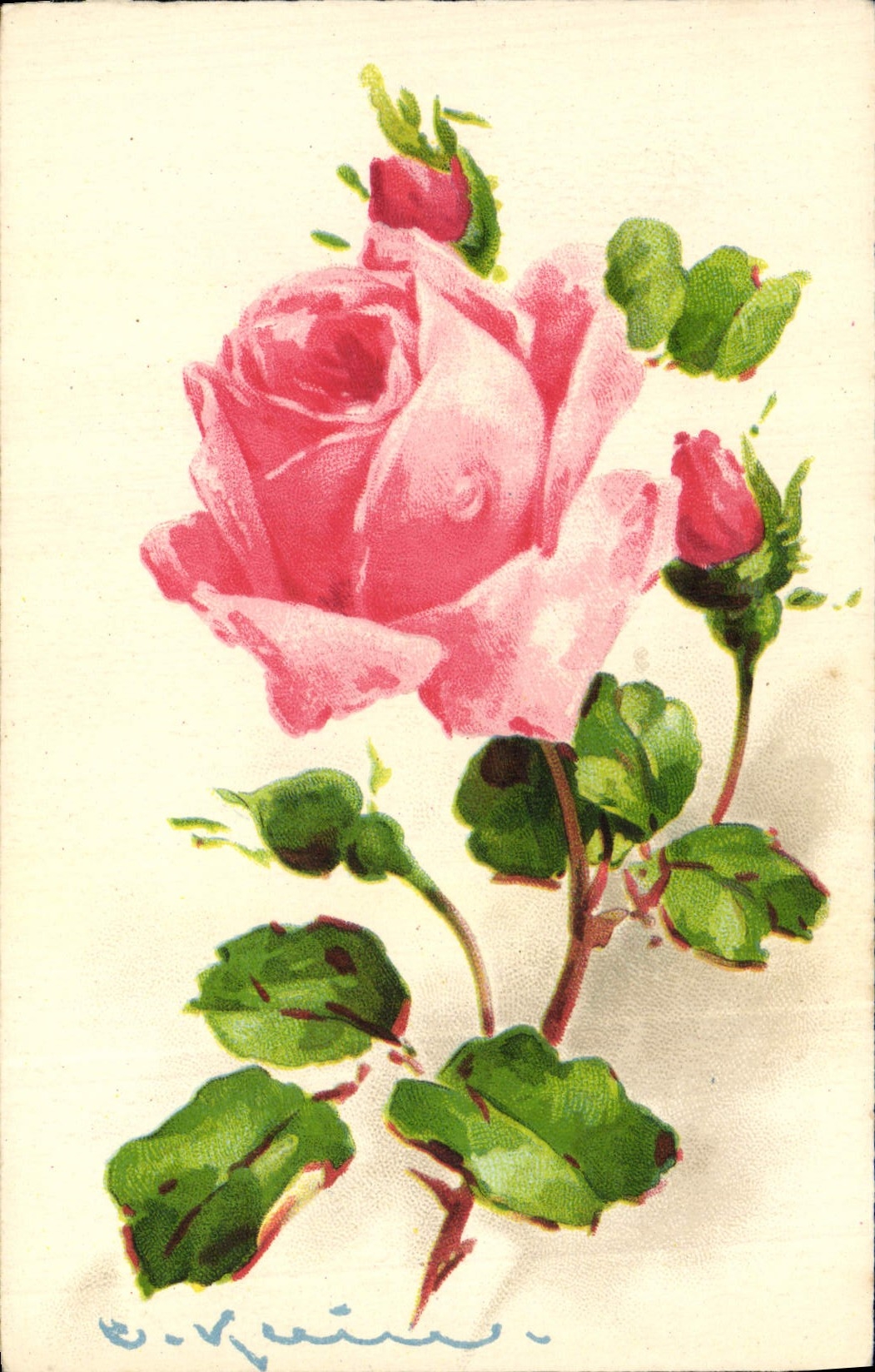 CPA Fantaisie Illustrateur Fleurs 