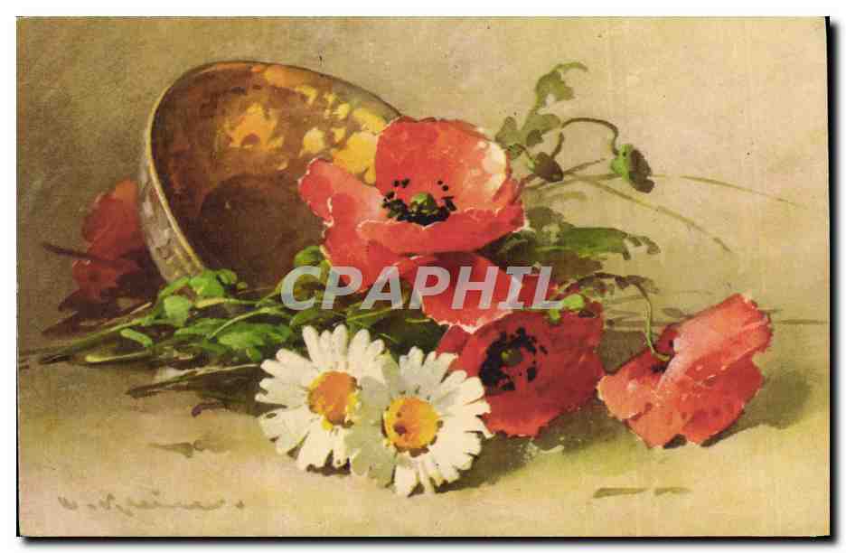 CPA Fantaisie Illustrateur Fleurs 