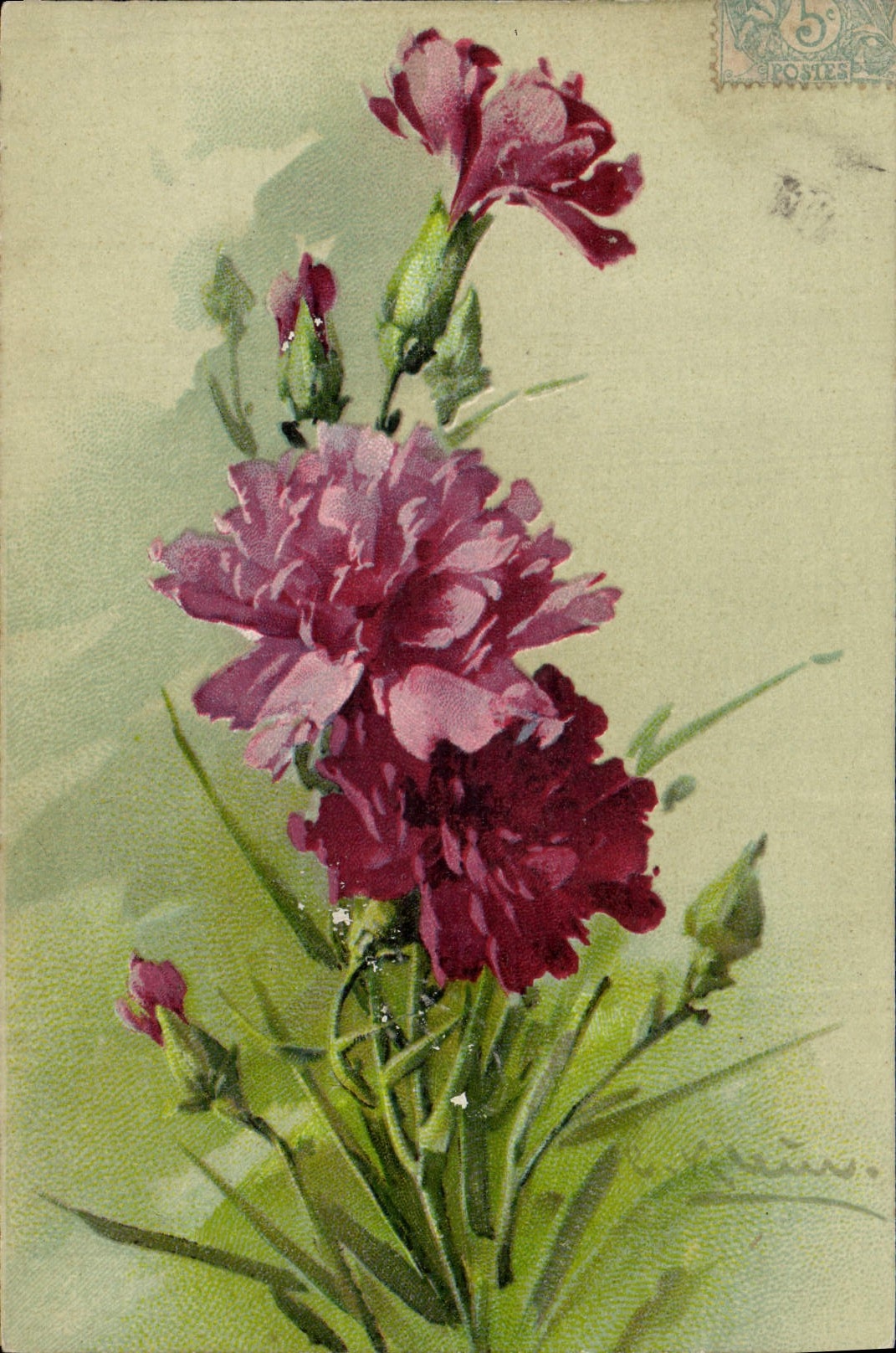 CPA Fantaisie Illustrateur Fleurs 