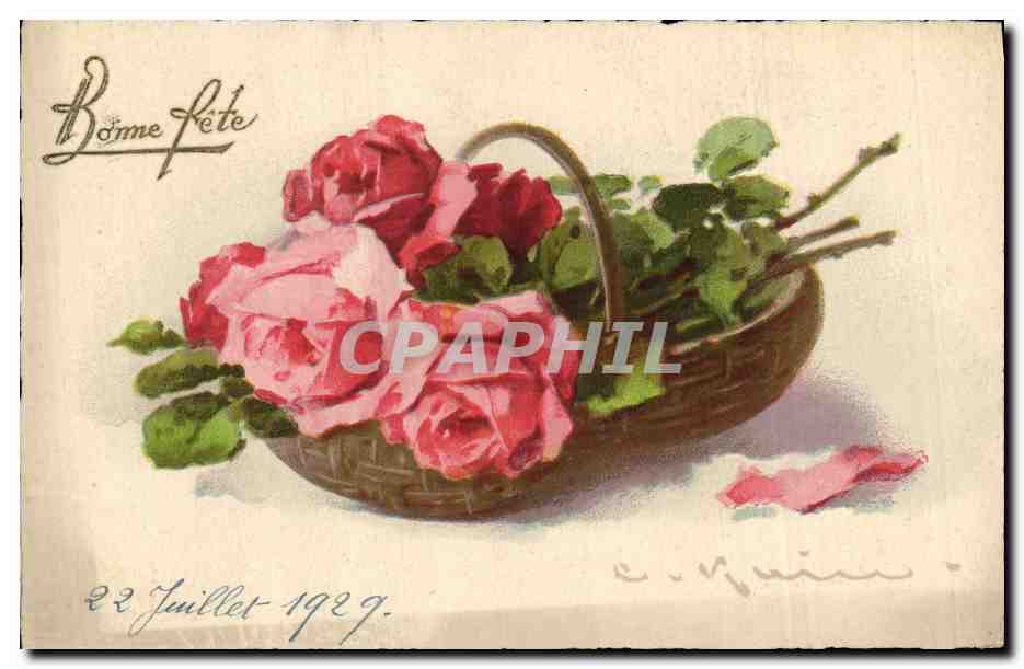 CPA Fantaisie Illustrateur Fleurs 
