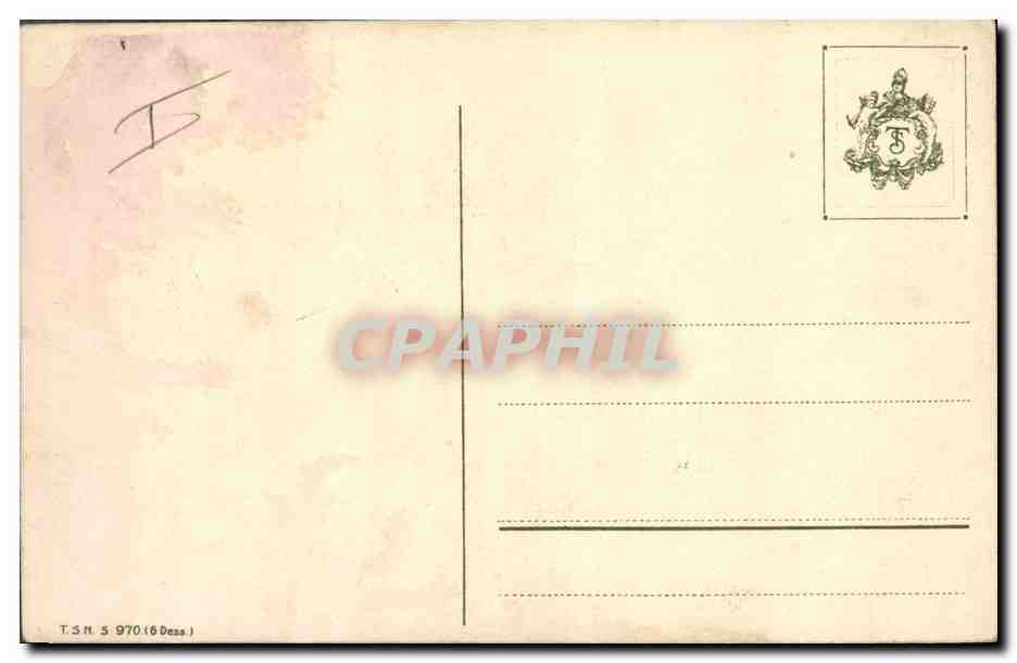 Bouquet de rhododendrons — dans un panier en osier — C. V. Kleinmann — Verso
