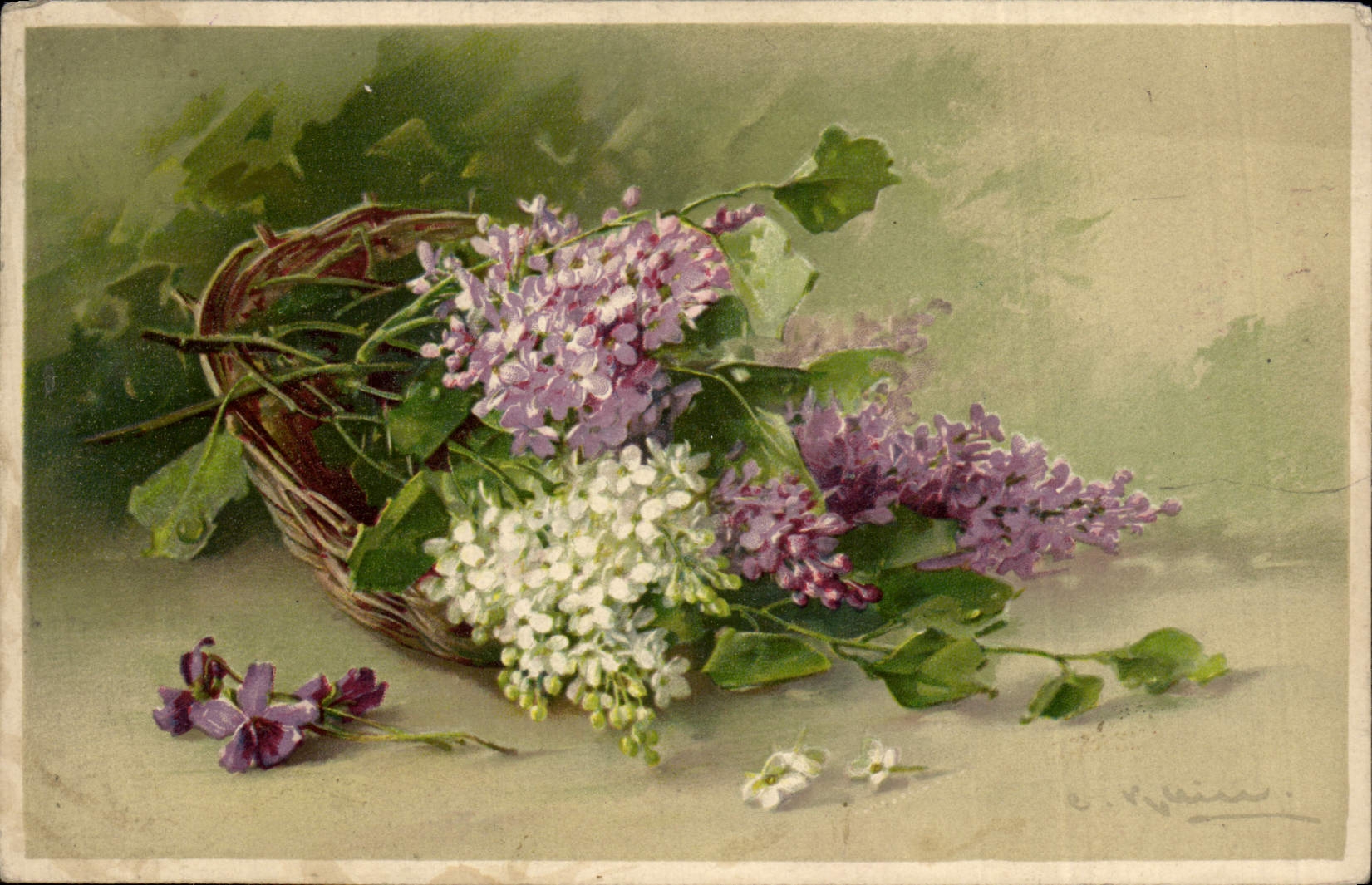 CPA Fantaisie Illustrateur Fleurs 