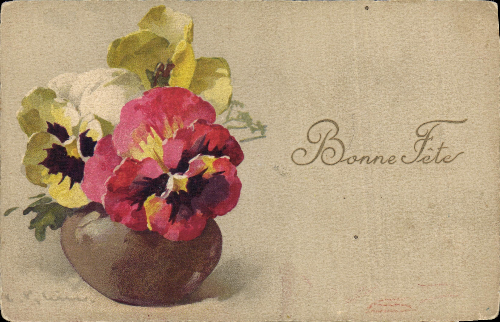 CPA Fantaisie Illustrateur Fleurs 