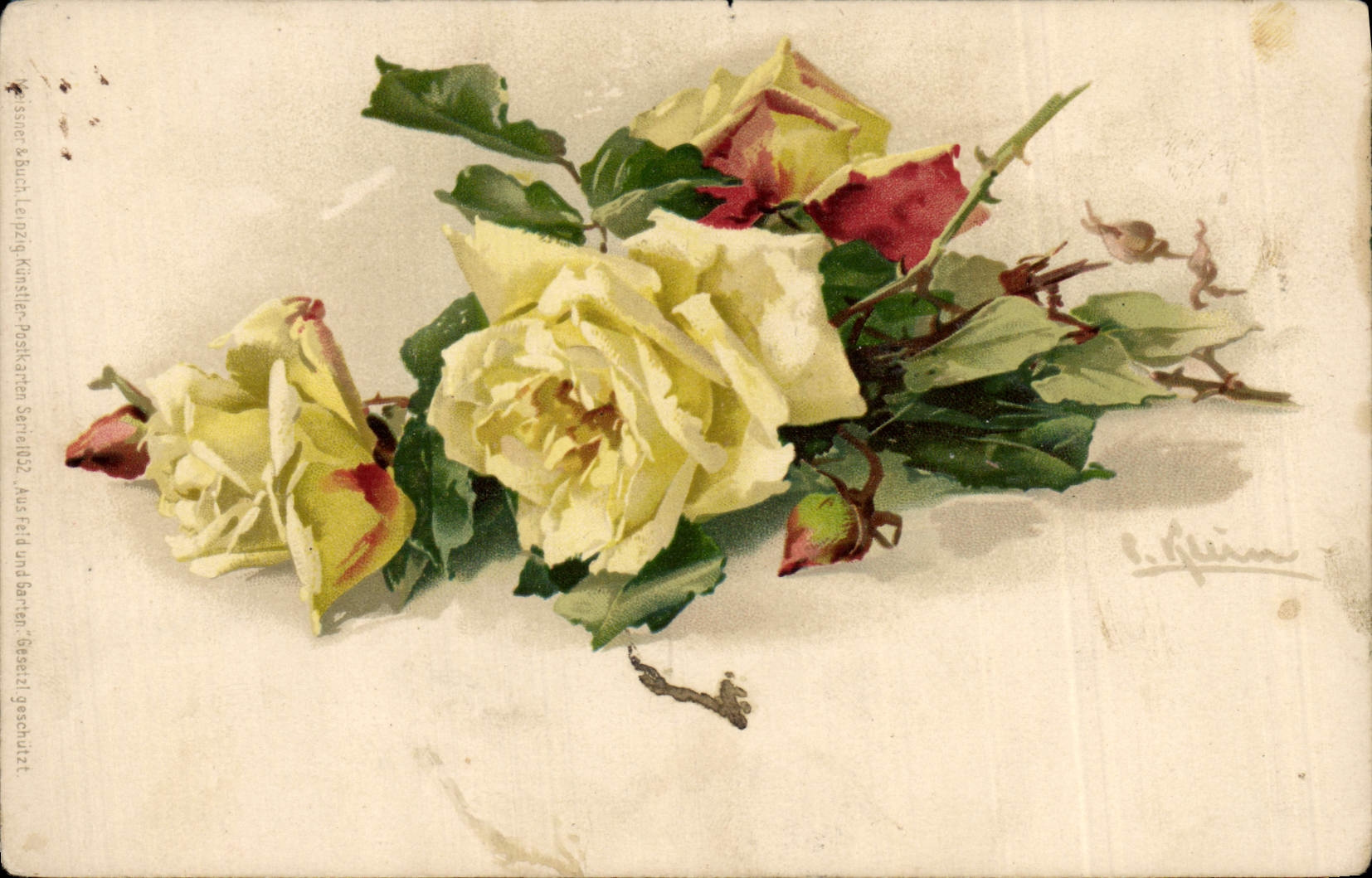 CPA Fantaisie Illustrateur Fleurs 