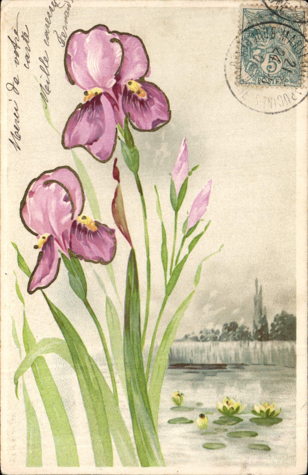 CPA Fantaisie Illustrateur Fleurs 