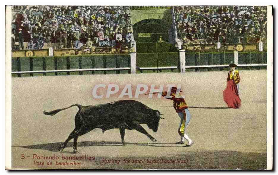 CPA Corrida Course de taureaux Poniendo banderillas Pose de banderilles 