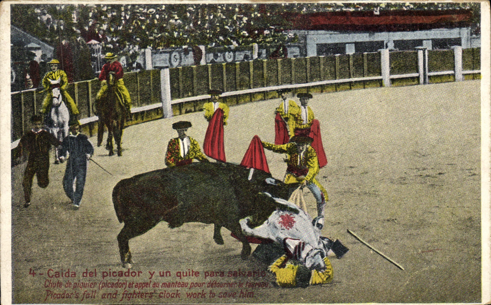 CPA Corrida Course de taureaux Caida del picador 