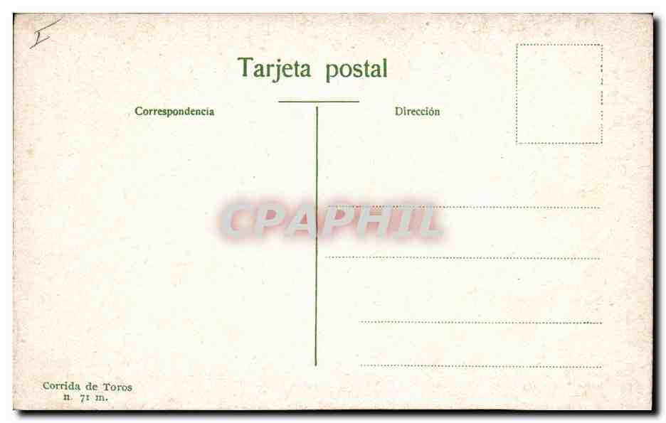 CPA Corrida Course de taureaux Caida del picador  — Rückseite