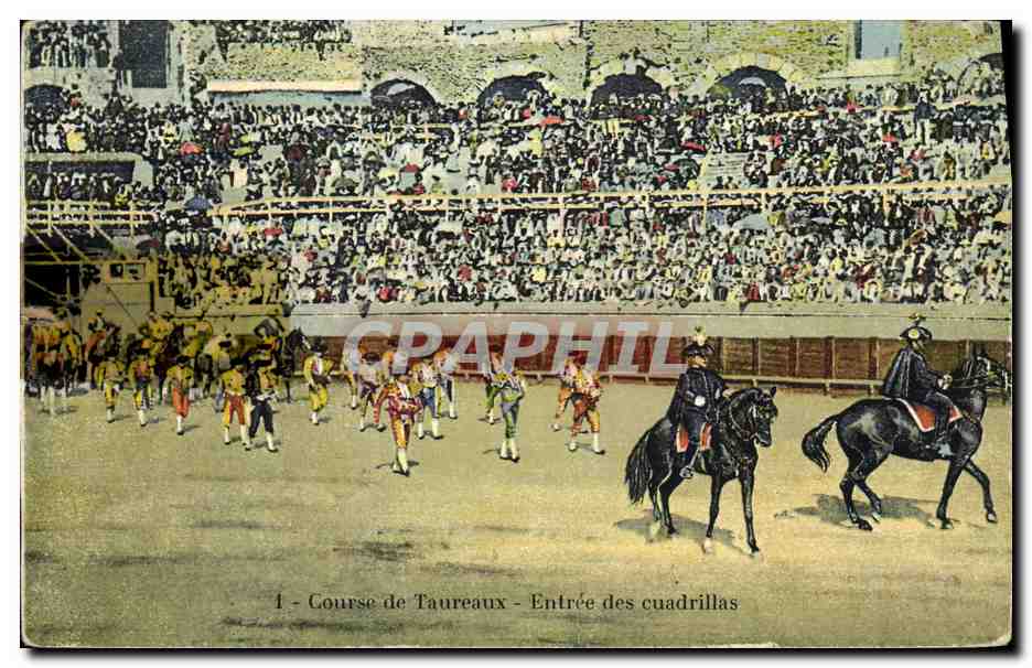 CPA Corrida Course de taureaux Entree des cuadrillas 