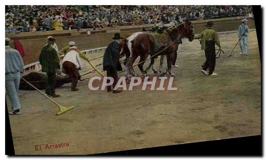 CPA Corrida Course de taureaux El arrastre 
