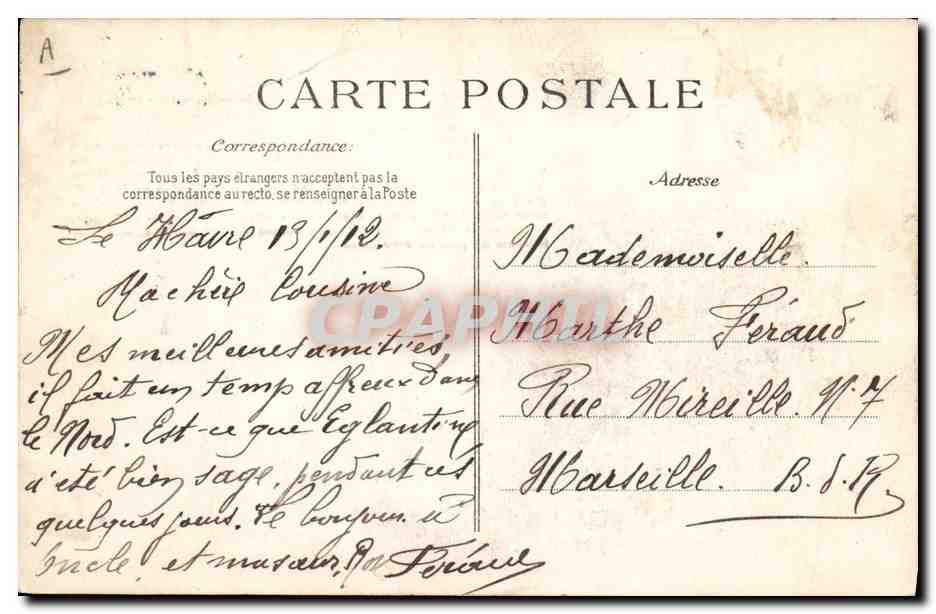 CPA Bateau Paquebot Transatlantique La Provence Le Havre  — Verso