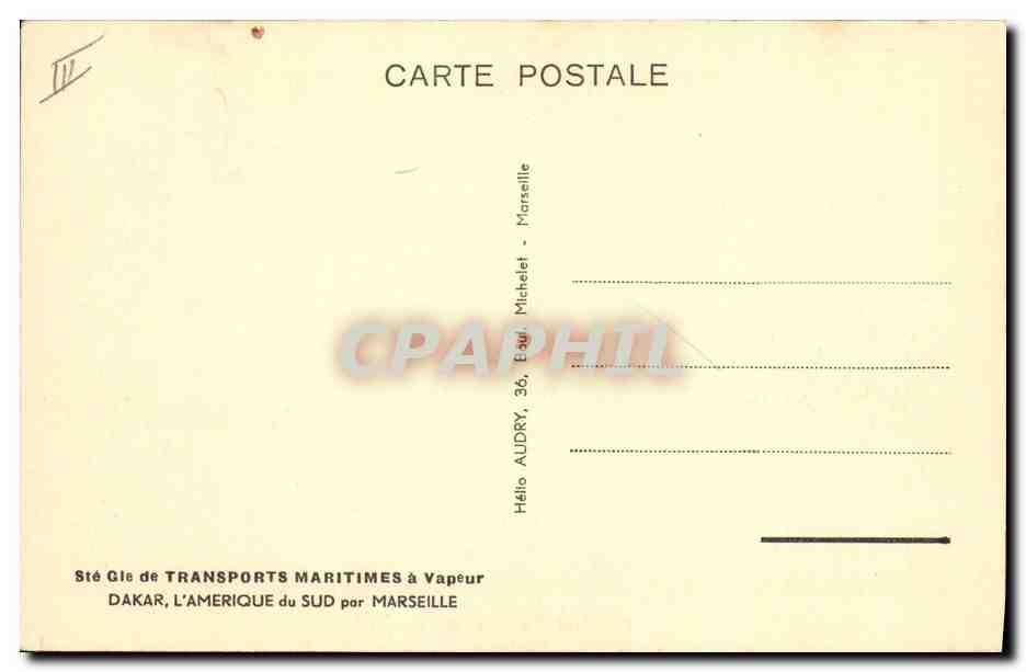 CPA Bateau Paquebot SGTM Provence  — Verso