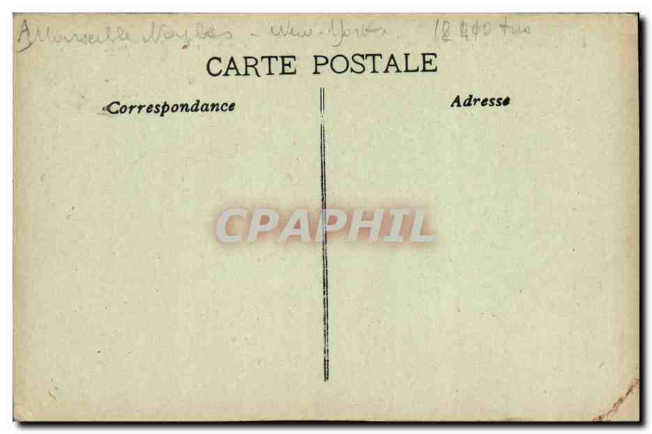 CPA Bateau Paquebot Patria Cie Cyp Fabre Courrier de New York  — Verso