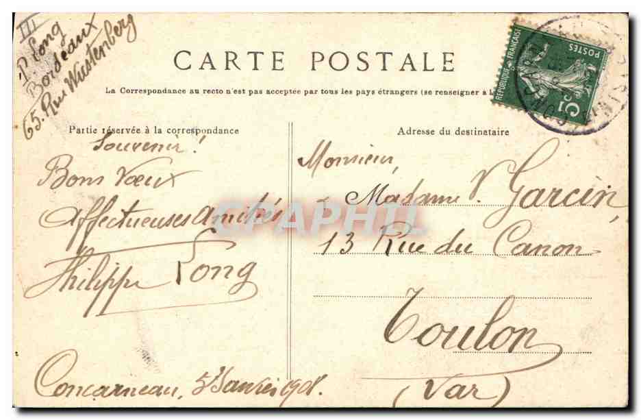 CPA Folklore Lits clos  — Verso