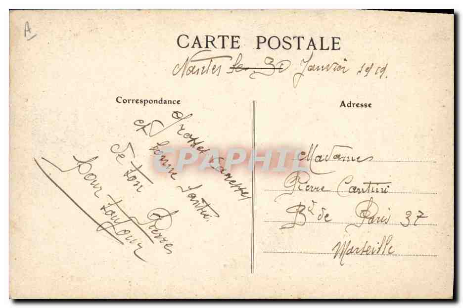 CPA Folklore Lits clos La chute  — Verso