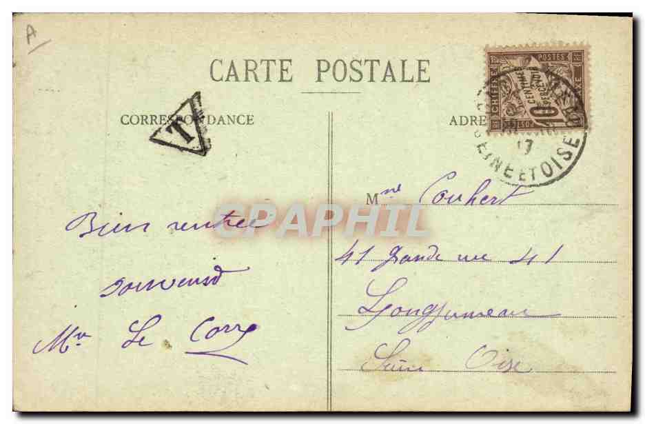 CPA Folklore Lits clos Ile de Sein  — Verso