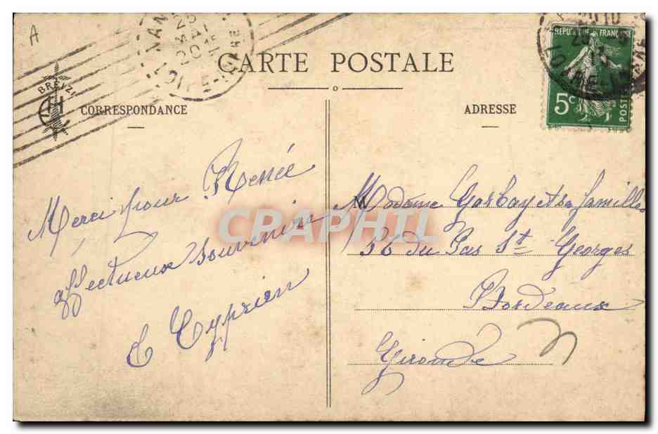 CPA Folklore Lits clos Le berceau  — Verso