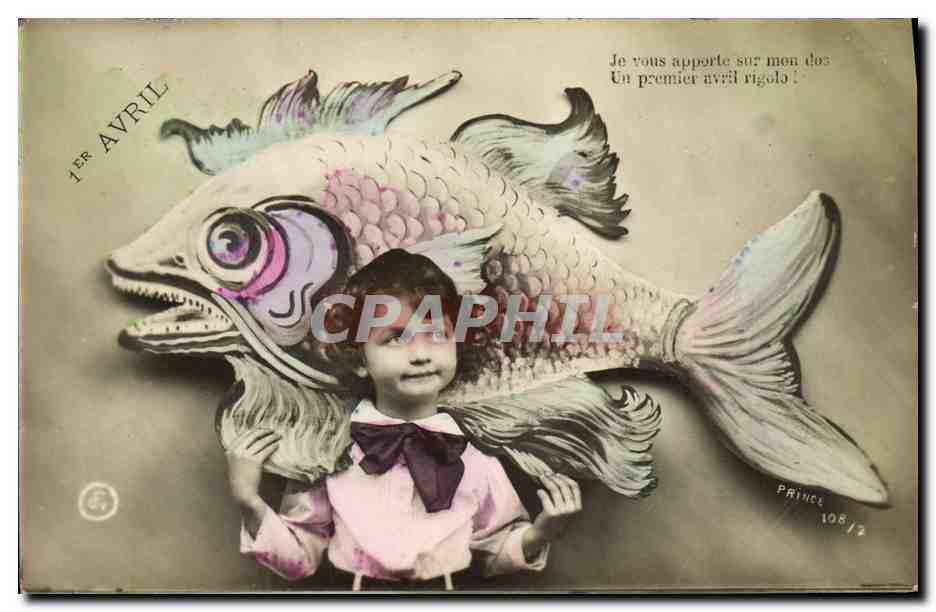 CPA Fantaisie Poisson 1er Avril Enfant 