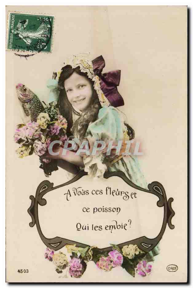 CPA Fantaisie Poisson 1er Avril Enfant 