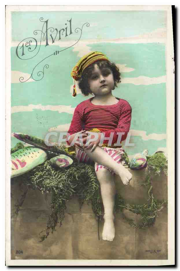 CPA Fantaisie Poisson 1er Avril Enfant 
