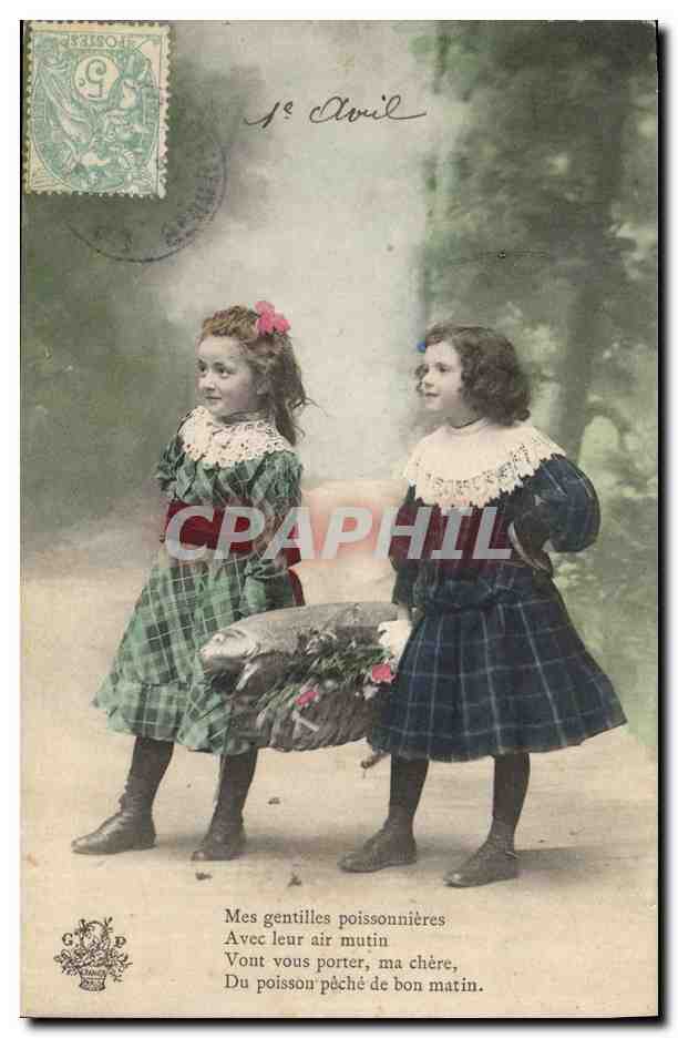 CPA Fantaisie Poisson 1er Avril Enfants 
