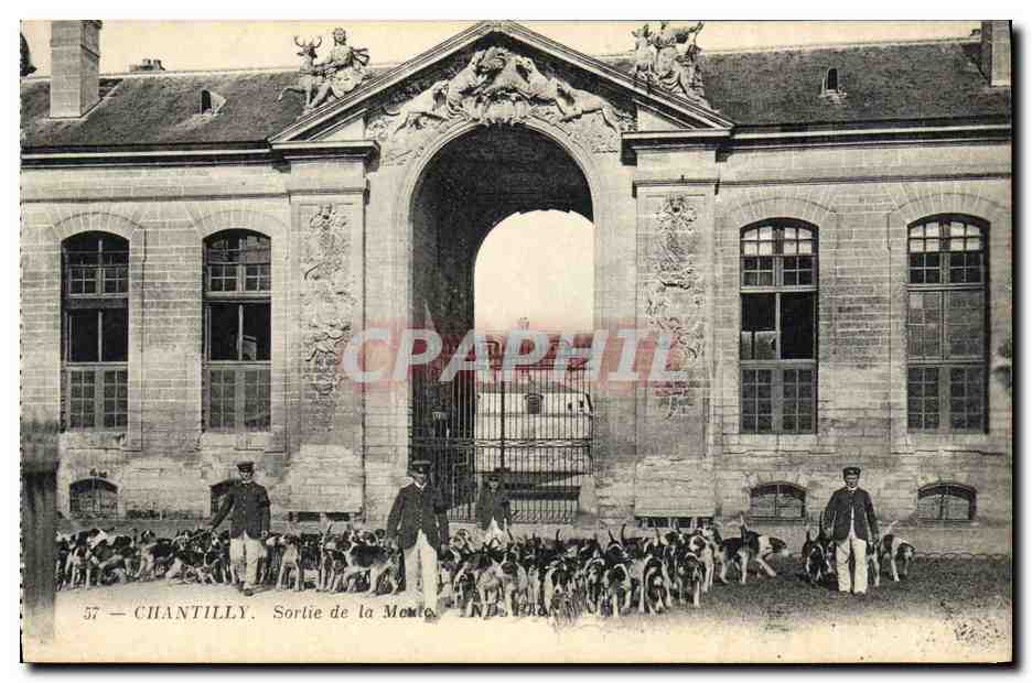 Chantilly — Sortie de la Monte — Imp. L. P. L. (n° 57)