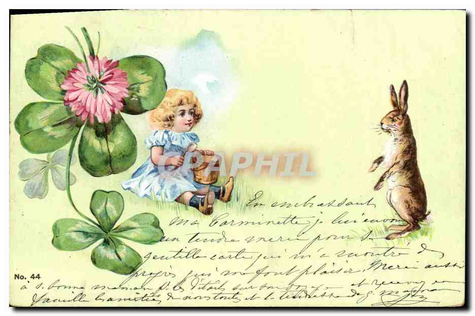CPA Fantaisie Enfant Lapin Trafle 