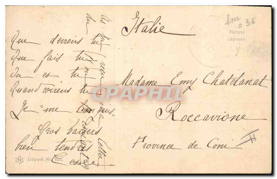 Jeune femme en robe de style ancien — houx et baies — éditeur RR, n° de série non visible — Reverso
