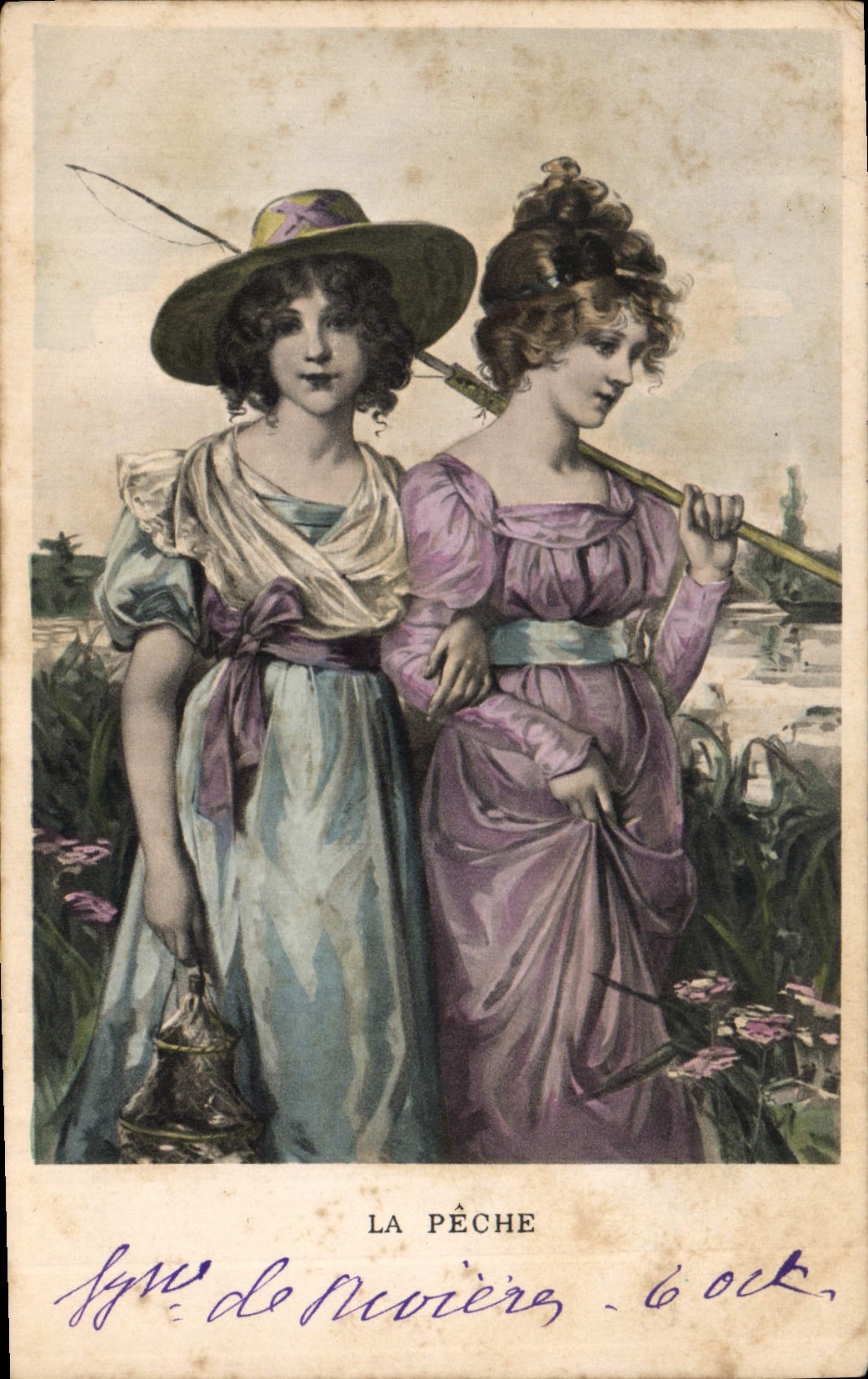 CPA Fantaisie Femmes La peche 