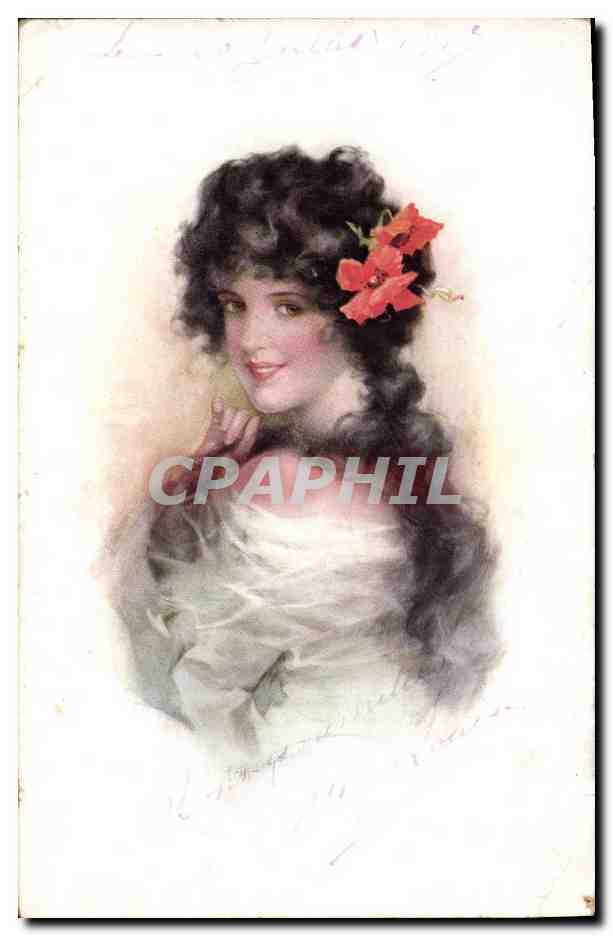 Jeune femme à la fleur rouge — Éditeur E. W. SAVORY, Ltd. — Paris