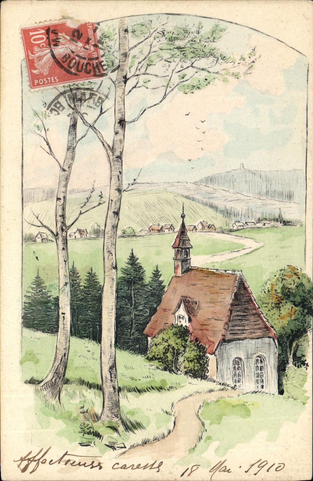 Érable à Bouchet — vue de la chapelle — D.T.C. L. Ser. 171
