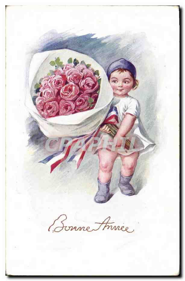 CPA Fantaisie Enfant Bonne annee 