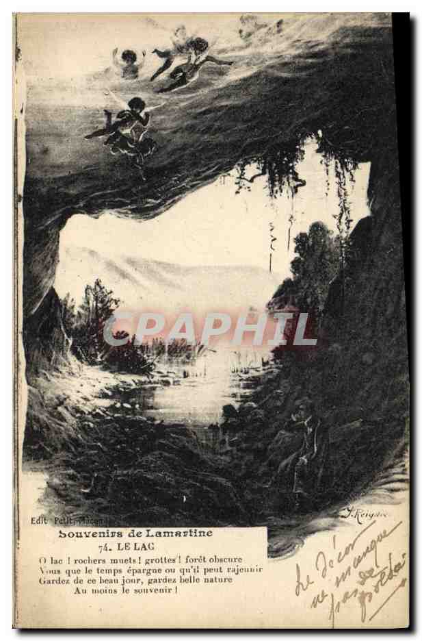 CPA Souvenir de Lamartine Le lac 