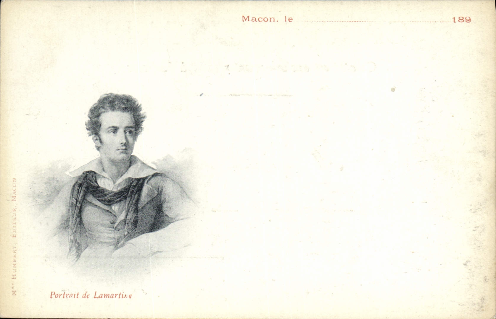 CPA Portrait de Lamartine Macon Carte 1890 