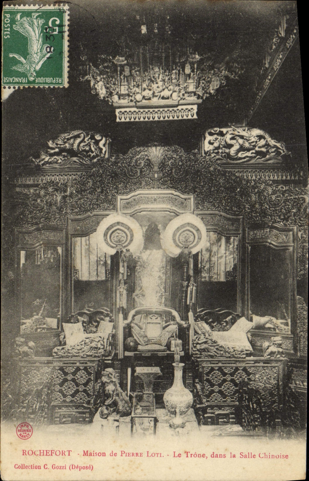 CPA Rochefort Maison de Pierre Loti Le trone dans la salle chinoise Chine China 